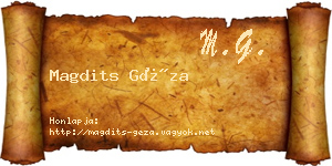 Magdits Géza névjegykártya